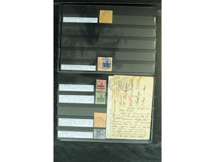 STEMPELSAMMLUNG: AARSCHOT- ZOUT-LEEUW, umfangreiche Sammlung mit über 90 Briefen/Karten und Postanweisungen sowie hunderten M