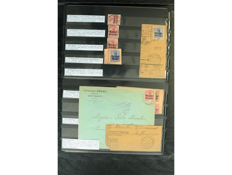 STEMPELSAMMLUNG: AARSCHOT- ZOUT-LEEUW, umfangreiche Sammlung mit über 90 Briefen/Karten und Postanweisungen sowie hunderten M