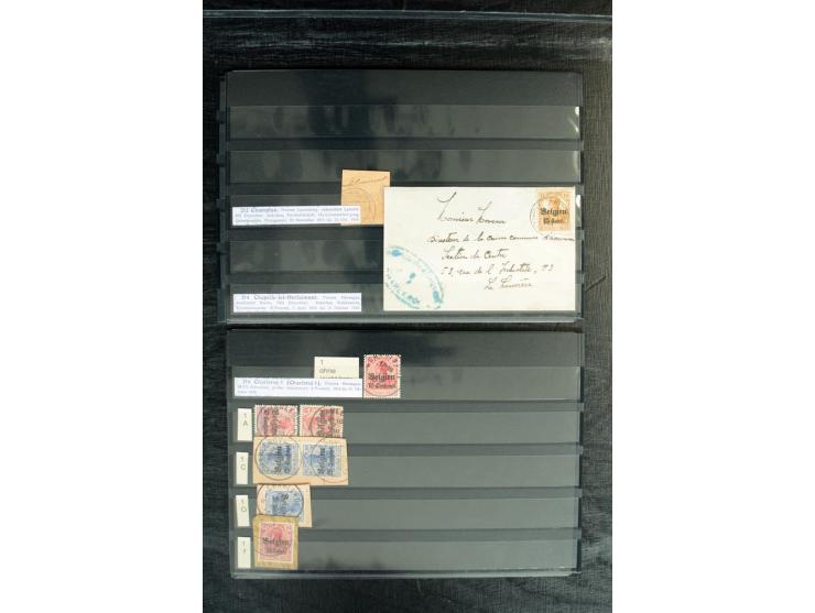STEMPELSAMMLUNG: AARSCHOT- ZOUT-LEEUW, umfangreiche Sammlung mit über 90 Briefen/Karten und Postanweisungen sowie hunderten M