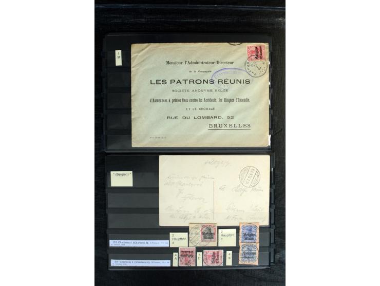 STEMPELSAMMLUNG: AARSCHOT- ZOUT-LEEUW, umfangreiche Sammlung mit über 90 Briefen/Karten und Postanweisungen sowie hunderten M