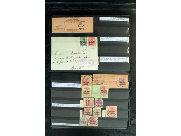 STEMPELSAMMLUNG: AARSCHOT- ZOUT-LEEUW, umfangreiche Sammlung mit über 90 Briefen/Karten und Postanweisungen sowie hunderten M