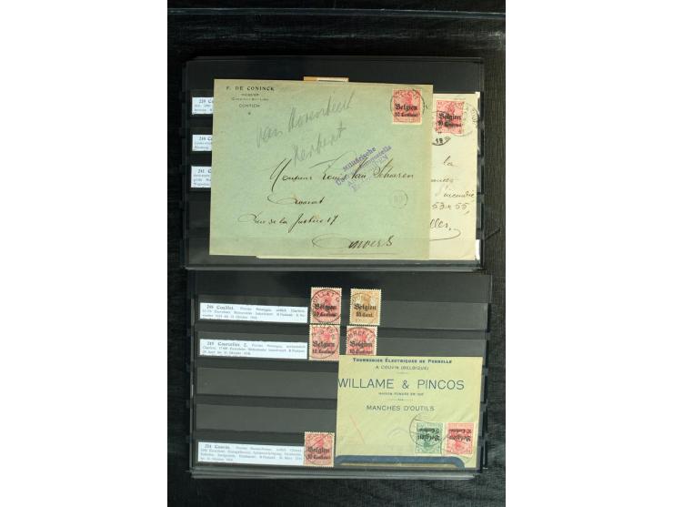 STEMPELSAMMLUNG: AARSCHOT- ZOUT-LEEUW, umfangreiche Sammlung mit über 90 Briefen/Karten und Postanweisungen sowie hunderten M
