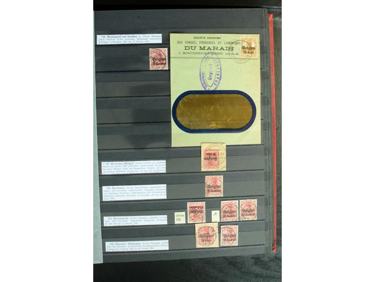 STEMPELSAMMLUNG: AARSCHOT- ZOUT-LEEUW, umfangreiche Sammlung mit über 90 Briefen/Karten und Postanweisungen sowie hunderten M
