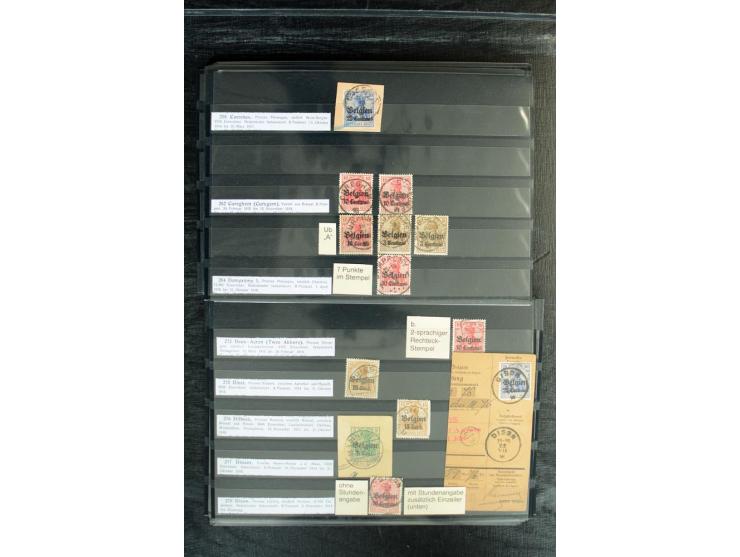 STEMPELSAMMLUNG: AARSCHOT- ZOUT-LEEUW, umfangreiche Sammlung mit über 90 Briefen/Karten und Postanweisungen sowie hunderten M