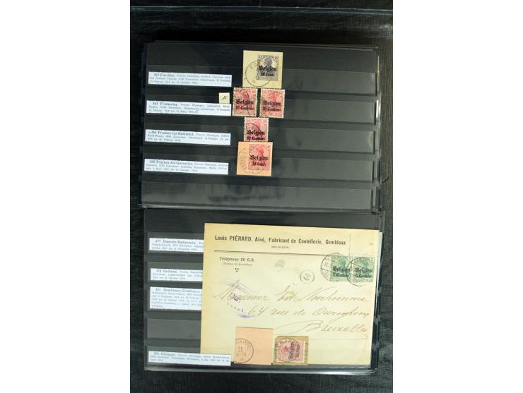 STEMPELSAMMLUNG: AARSCHOT- ZOUT-LEEUW, umfangreiche Sammlung mit über 90 Briefen/Karten und Postanweisungen sowie hunderten M