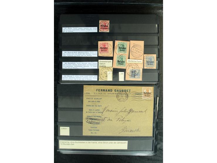 STEMPELSAMMLUNG: AARSCHOT- ZOUT-LEEUW, umfangreiche Sammlung mit über 90 Briefen/Karten und Postanweisungen sowie hunderten M