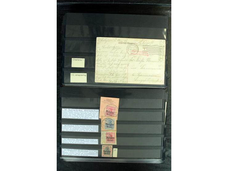 STEMPELSAMMLUNG: AARSCHOT- ZOUT-LEEUW, umfangreiche Sammlung mit über 90 Briefen/Karten und Postanweisungen sowie hunderten M