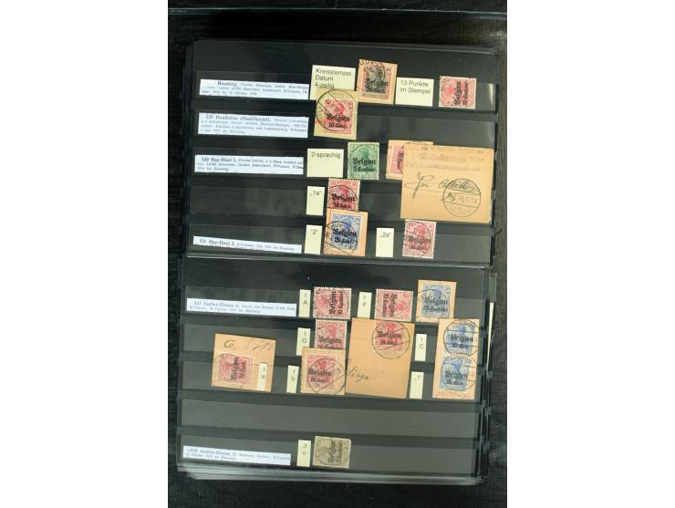 STEMPELSAMMLUNG: AARSCHOT- ZOUT-LEEUW, umfangreiche Sammlung mit über 90 Briefen/Karten und Postanweisungen sowie hunderten M