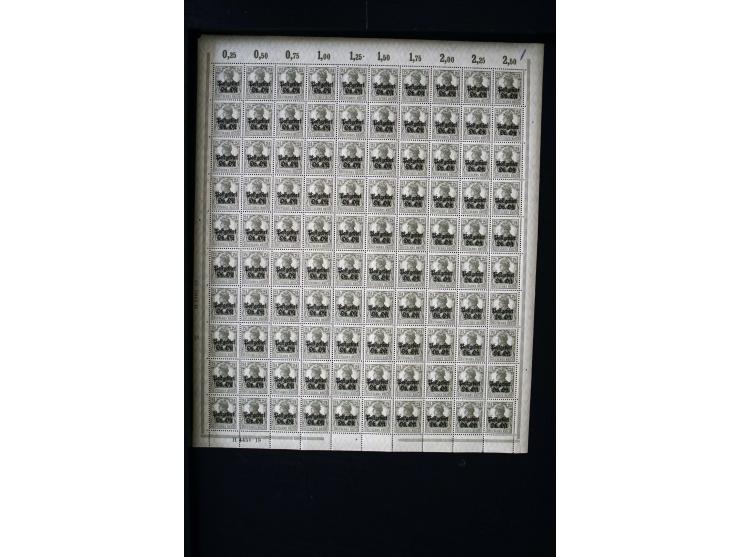 1916/18, Mi.-Nr. 1-5 und 7-11 in kpl. Bogen, postfrisch (Mi. ohne Bewertung von HAN etc. 4.120,-)