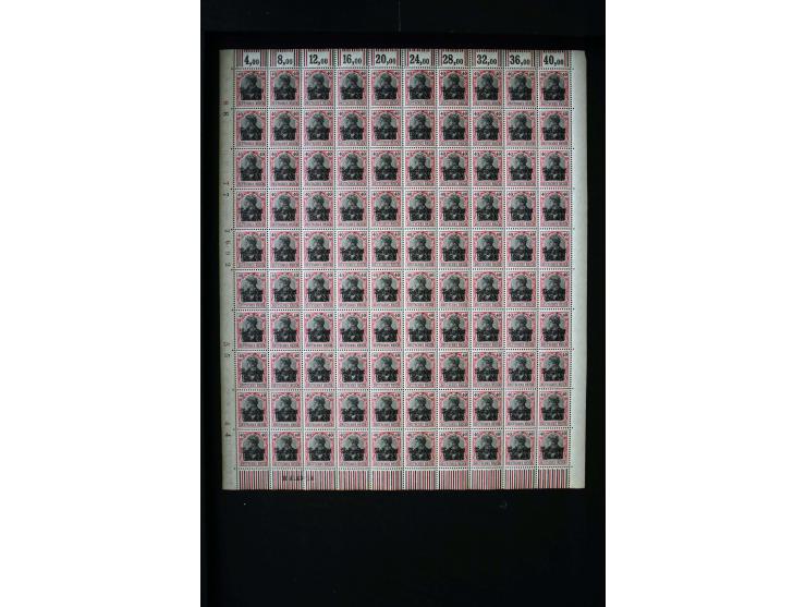1916/18, Mi.-Nr. 1-5 und 7-11 in kpl. Bogen, postfrisch (Mi. ohne Bewertung von HAN etc. 4.120,-)