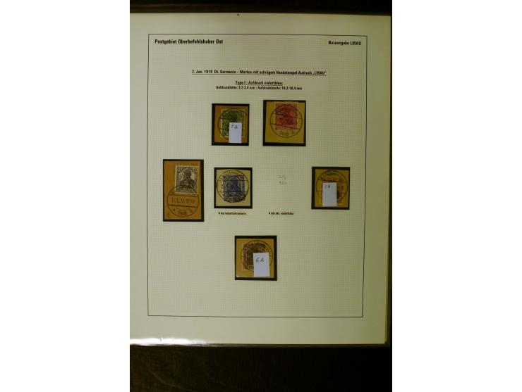 1919, gestempelte Sammlung, alles Briefstücke mit u.a. Mi.-Nr. 3A, 4Aa, 5A, 6A, 3Ba, 4Ba/a, 5Ba, 5Bb, 5Bbk, 6Ba, 6Bb, 6Bbk et