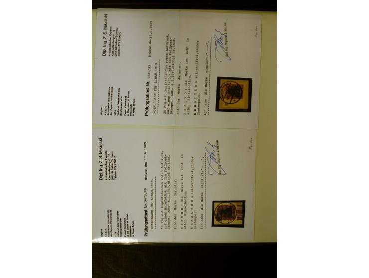 1919, gestempelte Sammlung, alles Briefstücke mit u.a. Mi.-Nr. 3A, 4Aa, 5A, 6A, 3Ba, 4Ba/a, 5Ba, 5Bb, 5Bbk, 6Ba, 6Bb, 6Bbk et