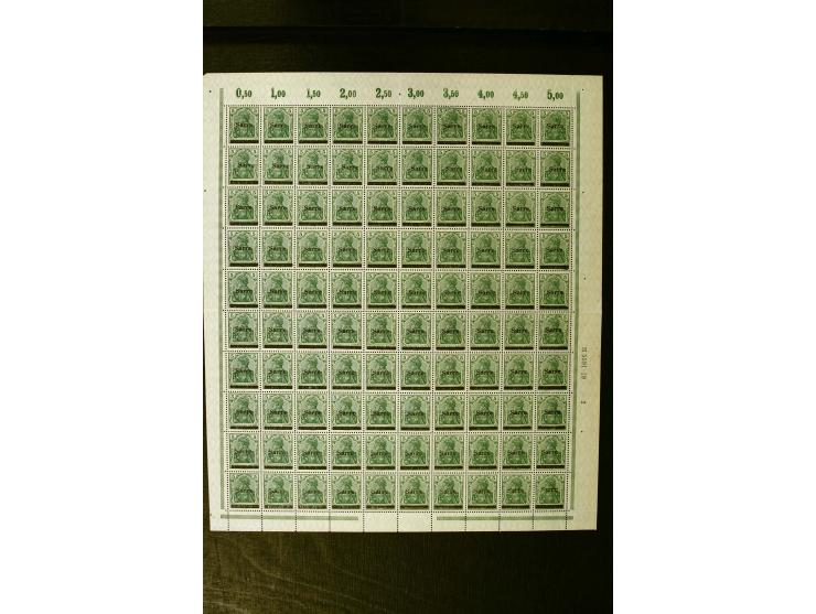 1920, postfrischer Bestand ex Mi.-Nr. 1-15, dabei Bogen, Bogenteile und Einheiten, u.a. Mi.-Nr. 12bII Bogen, Fototattest Brau