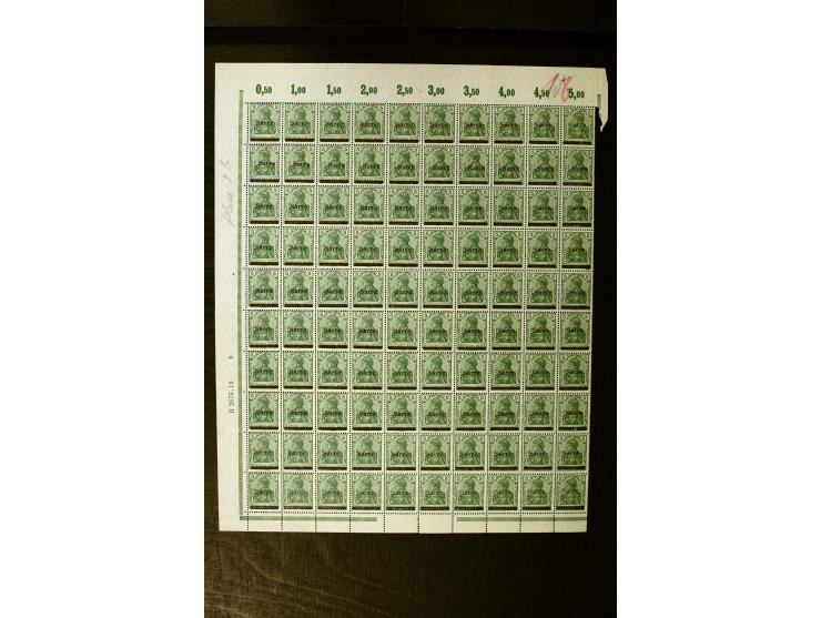 1920, postfrischer Bestand ex Mi.-Nr. 1-15, dabei Bogen, Bogenteile und Einheiten, u.a. Mi.-Nr. 12bII Bogen, Fototattest Brau
