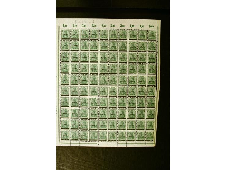 1920, postfrischer Bestand ex Mi.-Nr. 1-15, dabei Bogen, Bogenteile und Einheiten, u.a. Mi.-Nr. 12bII Bogen, Fototattest Brau