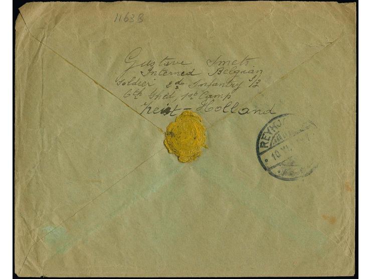 Netherlands: 1917, registered POW cover from "LEEGERPLAATS BW ZEIST 25.V." to Reykjavik with arrival mark, slight creases and
