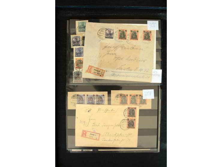 1920/23, sehr schöne gestempelte Partie mit diversen Briefen, dabei viele bessere Werte wie Mi.-Nr. 2a, 12c, 16I, 19DDII, 22b