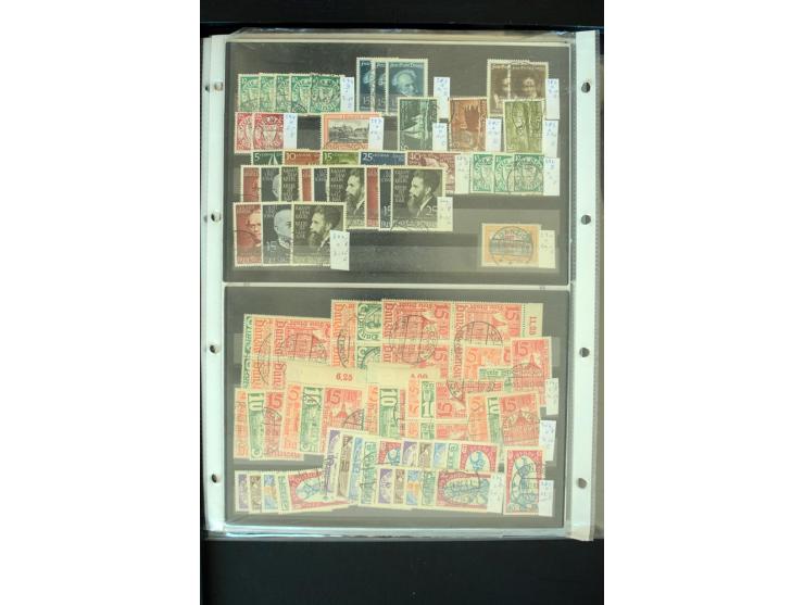 1920/39, postfrischer, ungebrauchter und gestempelter Bestand mit guten Ausgaben auf Steckkarten im Karton