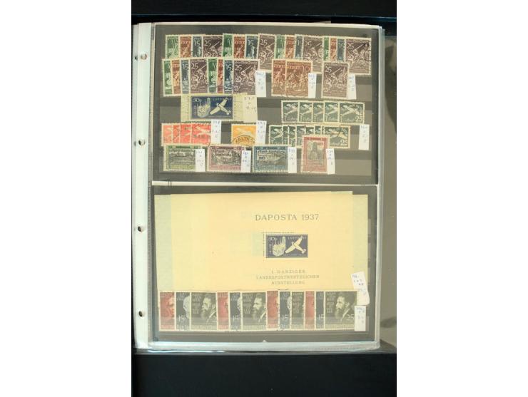 1920/39, postfrischer, ungebrauchter und gestempelter Bestand mit guten Ausgaben auf Steckkarten im Karton
