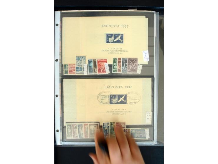 1920/39, postfrischer, ungebrauchter und gestempelter Bestand mit guten Ausgaben auf Steckkarten im Karton