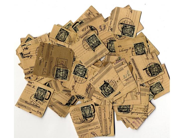 1920/39, überwiegend gestempelter Posten, meist Briefstücke, dabei hunderte von Postanweisungsausschnitte, aus uraltem Händle