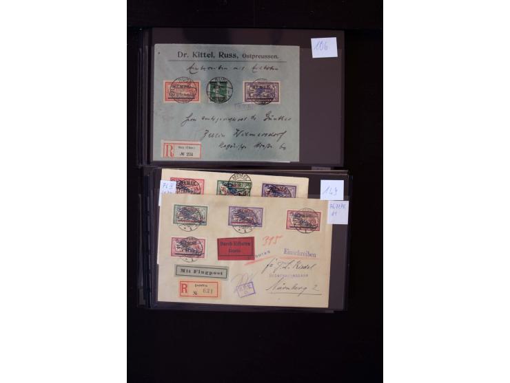 1920/39, hochinteressante Partie mit über 70 Briefen und Karten, dabei viele Einschreiben, Flugpost, gute Frankaturen, besser
