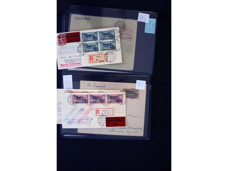 1920/39, hochinteressante Partie mit über 70 Briefen und Karten, dabei viele Einschreiben, Flugpost, gute Frankaturen, besser
