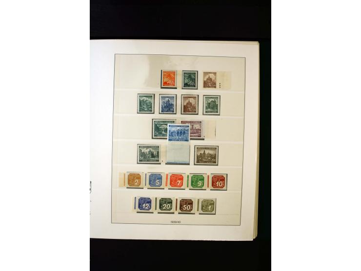 1939/45, postfrische, ungebrauchte und gestempelte Sammlung mit u.a. Theresienstadt-Zulassungsmarke, Albanien kpl., Dänemark 