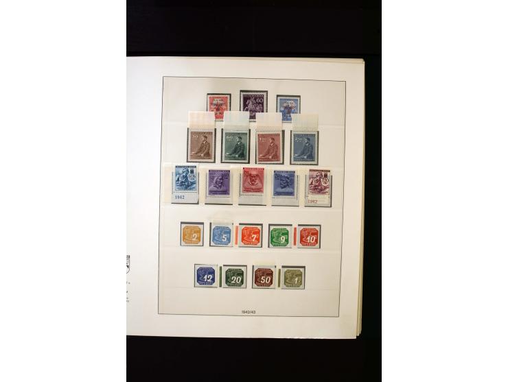 1939/45, postfrische, ungebrauchte und gestempelte Sammlung mit u.a. Theresienstadt-Zulassungsmarke, Albanien kpl., Dänemark 