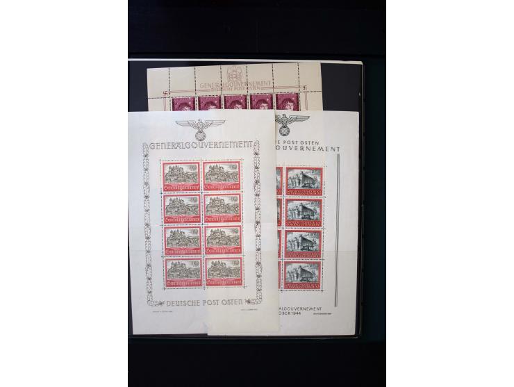 1939/45, postfrische, ungebrauchte und gestempelte Sammlung mit u.a. Theresienstadt-Zulassungsmarke, Albanien kpl., Dänemark 