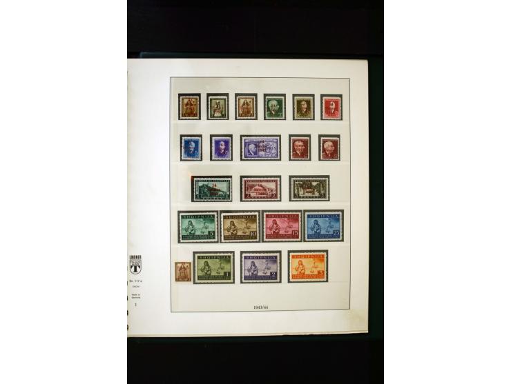 1939/45, postfrische, ungebrauchte und gestempelte Sammlung mit u.a. Theresienstadt-Zulassungsmarke, Albanien kpl., Dänemark 