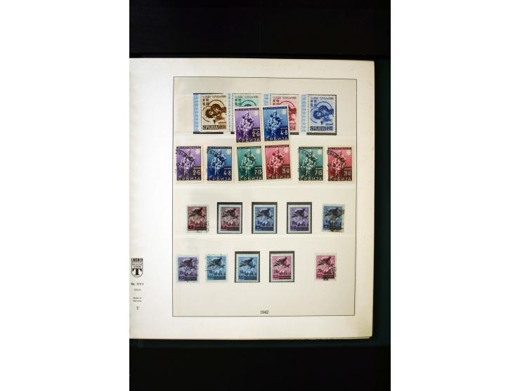 1939/45, postfrische, ungebrauchte und gestempelte Sammlung mit u.a. Theresienstadt-Zulassungsmarke, Albanien kpl., Dänemark 