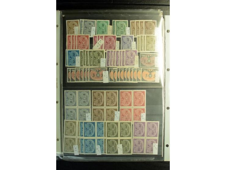 1939/45, postfrischer, ungebrauchter und gestempelter Bestand mit guten Ausgaben, teils signiert; im Karton