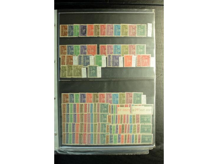 1939/45, postfrischer, ungebrauchter und gestempelter Bestand mit guten Ausgaben, teils signiert; im Karton