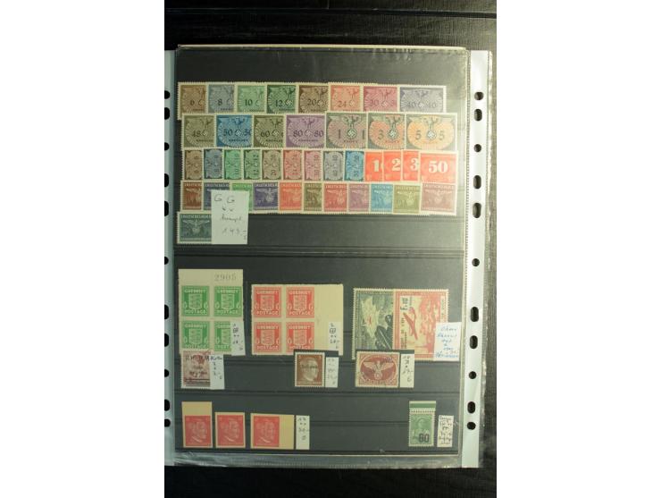 1939/45, postfrischer, ungebrauchter und gestempelter Bestand mit guten Ausgaben, teils signiert; im Karton
