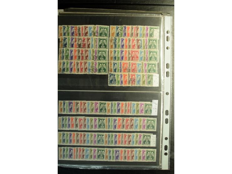1939/45, postfrischer, ungebrauchter und gestempelter Bestand mit guten Ausgaben, teils signiert; im Karton