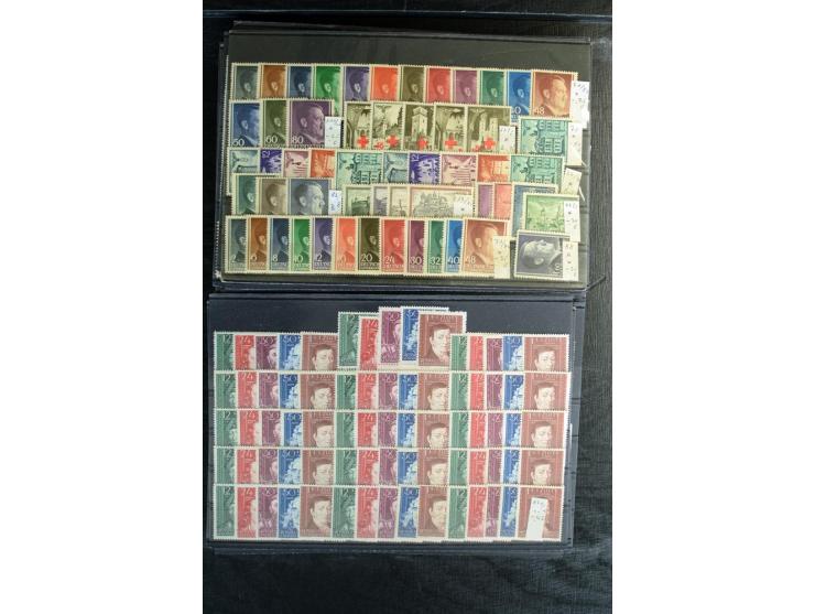 1939/45, postfrischer, ungebrauchter und gestempelter Bestand mit guten Ausgaben, teils signiert; im Karton