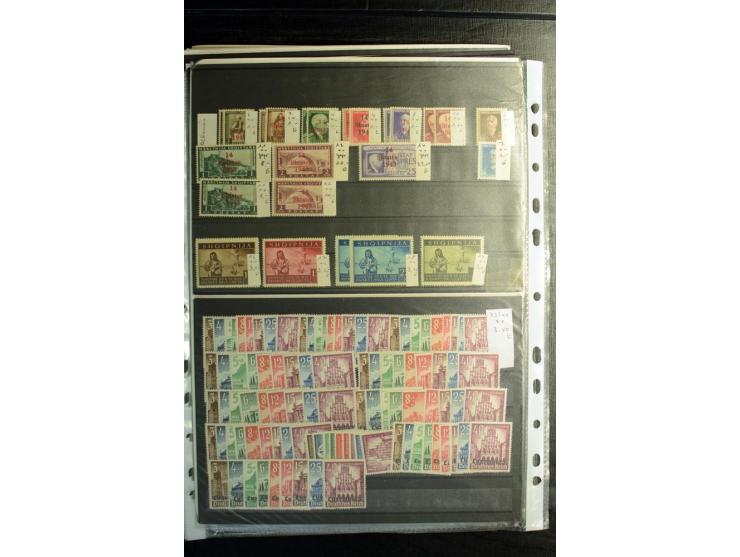 1939/45, postfrischer, ungebrauchter und gestempelter Bestand mit guten Ausgaben, teils signiert; im Karton