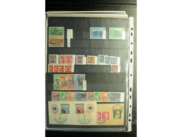 1939/45, postfrischer, ungebrauchter und gestempelter Bestand mit guten Ausgaben, teils signiert; im Karton