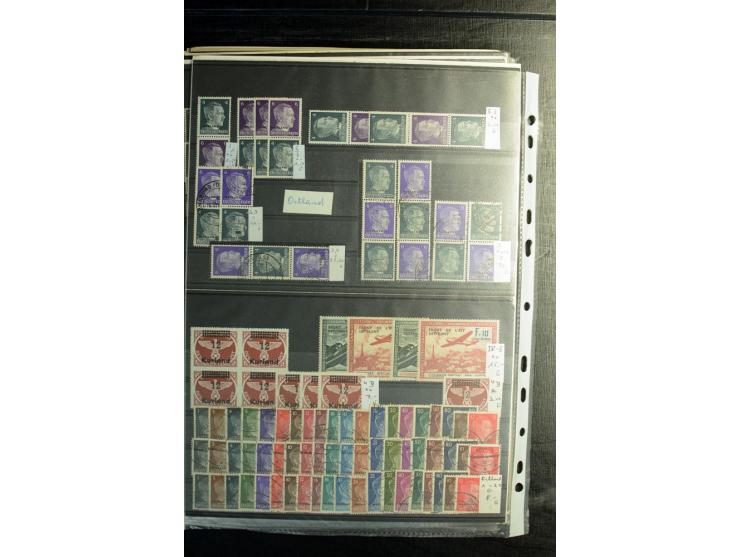 1939/45, postfrischer, ungebrauchter und gestempelter Bestand mit guten Ausgaben, teils signiert; im Karton