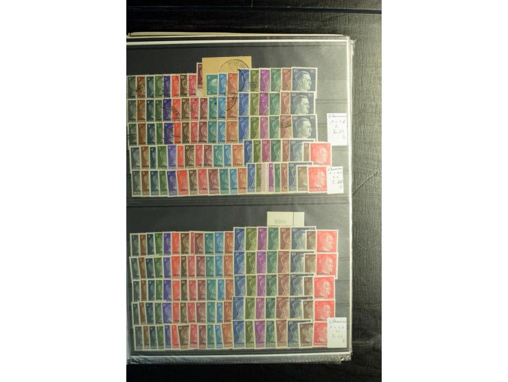 1939/45, postfrischer, ungebrauchter und gestempelter Bestand mit guten Ausgaben, teils signiert; im Karton
