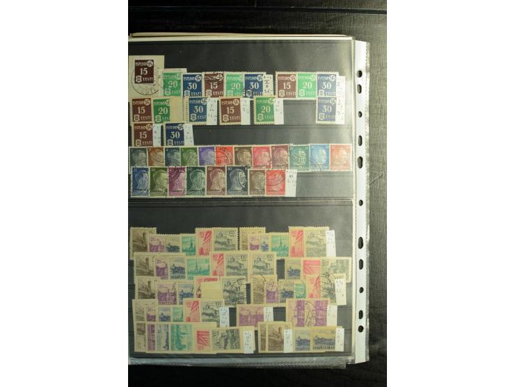 1939/45, postfrischer, ungebrauchter und gestempelter Bestand mit guten Ausgaben, teils signiert; im Karton