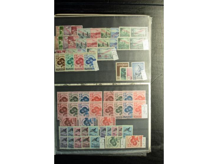 1939/45, postfrischer, ungebrauchter und gestempelter Bestand mit guten Ausgaben, teils signiert; im Karton
