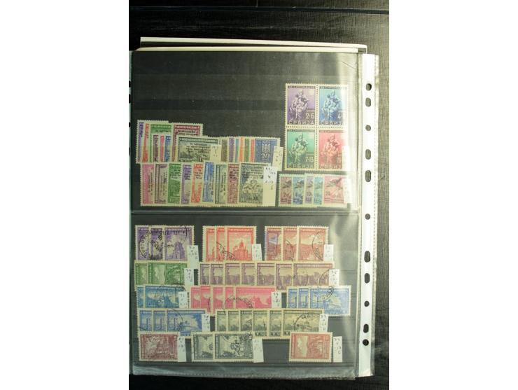 1939/45, postfrischer, ungebrauchter und gestempelter Bestand mit guten Ausgaben, teils signiert; im Karton
