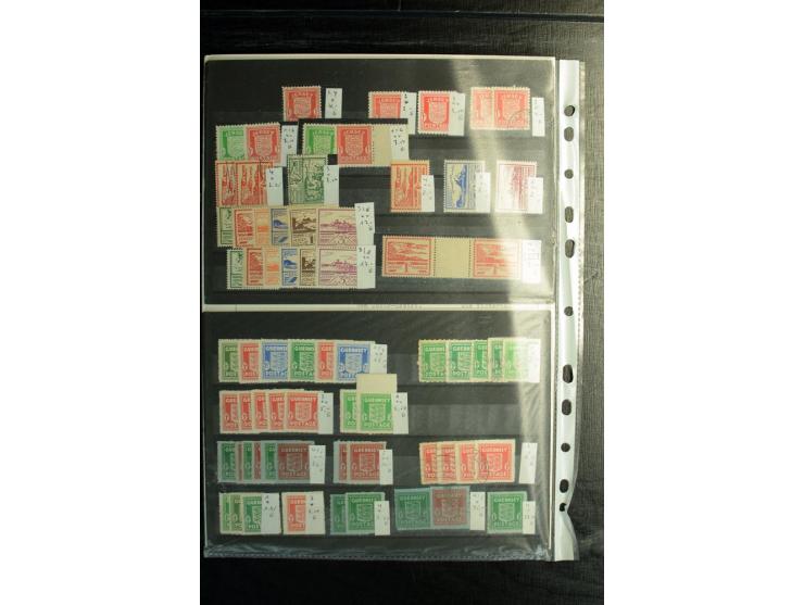 1939/45, postfrischer, ungebrauchter und gestempelter Bestand mit guten Ausgaben, teils signiert; im Karton