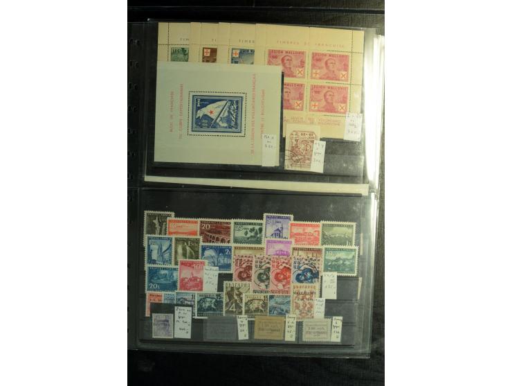 1939/45, postfrischer, ungebrauchter und gestempelter Bestand mit guten Ausgaben, teils signiert; im Karton