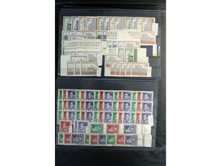 1939/45, postfrischer, ungebrauchter und gestempelter Bestand mit guten Ausgaben, teils signiert; im Karton