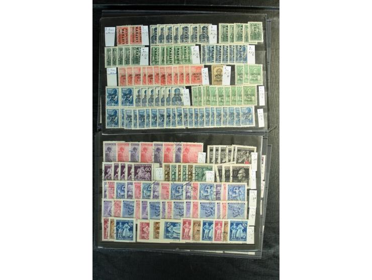 1939/45, postfrischer, ungebrauchter und gestempelter Bestand mit guten Ausgaben, teils signiert; im Karton