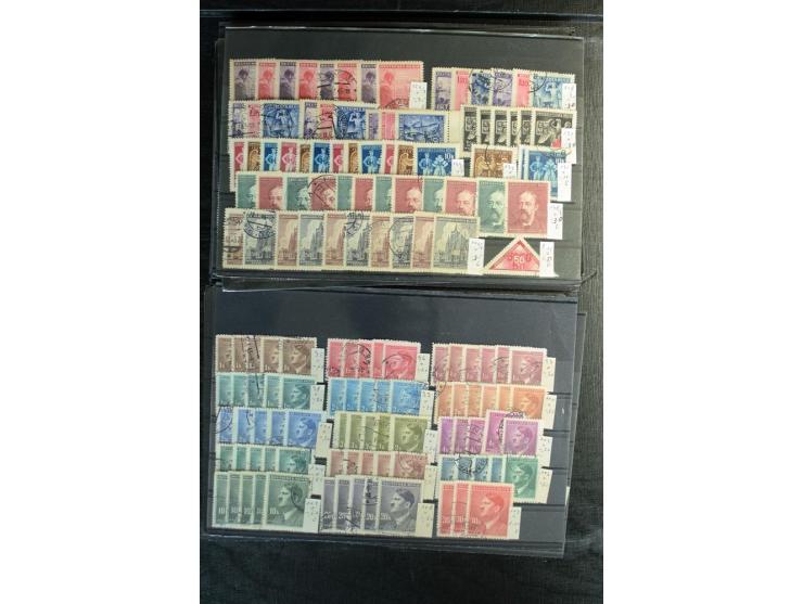 1939/45, postfrischer, ungebrauchter und gestempelter Bestand mit guten Ausgaben, teils signiert; im Karton