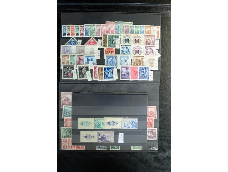 1939/45, postfrischer, ungebrauchter und gestempelter Bestand mit guten Ausgaben, teils signiert; im Karton